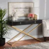 Madan Wood And Metal 2 Drawer Console Table Black/Gold - Baxton Studio -Baxton Studio GUEST 9f54b713 4d93 4520 8933 3116eeec9b43