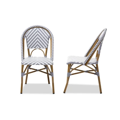 Set Of 2 Celie Indoor And Outdoor Stackable Bistro Dining Chairs - Baxton Studio 4 Set Of 2 Celie Indoor And Outdoor Stackable Bistro Dining Chairs - Baxton Studio - Image 2