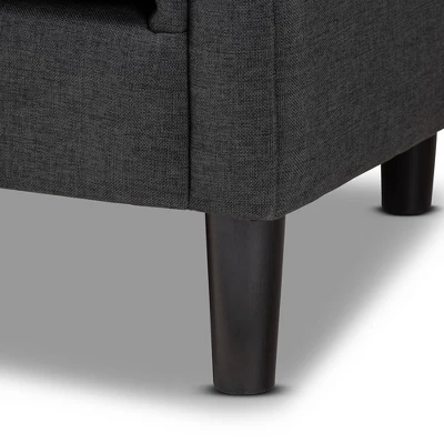 Bisset Chesterfield Chair Gray - Baxton Studio 5 Bisset Chesterfield Chair Gray - Baxton Studio - Image 3