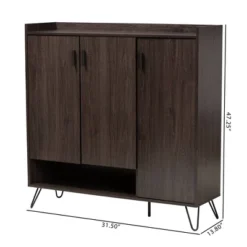 Baldor Wood 3 Door Shoe Cabinet Dark Brown - Baxton Studio 21 Baldor Wood 3 Door Shoe Cabinet Dark Brown - Baxton Studio -Baxton Studio GUEST a0736b4d a3d0 48f7 8f3d 3e2b1beeb3d0