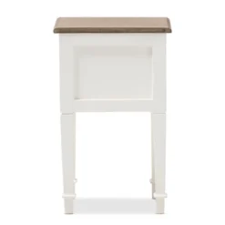 Dauphine 1 Drawer Provincial Style Oak And Distressed Finish Wood Nightstand White - Baxton Studio -Baxton Studio GUEST a0d2caf3 8fde 4cf2 bc08 946439ddd8d6