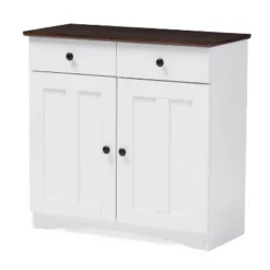 Lauren TwoTone And Buffet Kitchen Cabinet With Two Doors And Two Drawers White/Dark Brown - Baxton Studio -Baxton Studio GUEST a14b2120 62aa 4961 a320 78588775310b