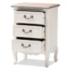 Capucine Two-Tone Natural Whitewashed Oak Finished Wood 3 Drawer Nightstand White - Baxton Studio -Baxton Studio GUEST a1a30c4d 5bcd 4b3c 850b f3e350f90628