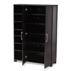 Marine Finished 2 Door Wood Entryway Shoe Storage Cabinet With Open Shelves Brown - Baxton Studio -Baxton Studio GUEST a1b9db5d f604 4a07 9154 9e318a9317bf