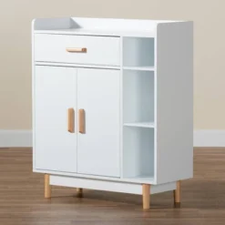 Russell Two-Tone Wood 2 Door Sideboard White/Oak Brown - Baxton Studio -Baxton Studio GUEST a1ca4544 187d 43fe b344 d1633747a378