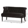 Flax Victorian Style Contemporary Velvet Fabric Upholstered 2 Seater Loveseat Black - Baxton Studio -Baxton Studio GUEST a21276cd fa63 46d8 b405 668b8c915de0