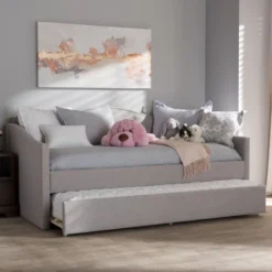 Twin Kaija Modern And Contemporary Fabric Daybed With Trundle Gray - Baxton Studio 23 Twin Kaija Modern And Contemporary Fabric Daybed With Trundle Gray - Baxton Studio -Baxton Studio GUEST a214d4f7 f7f5 4e65 a01a 410b1f99d3eb