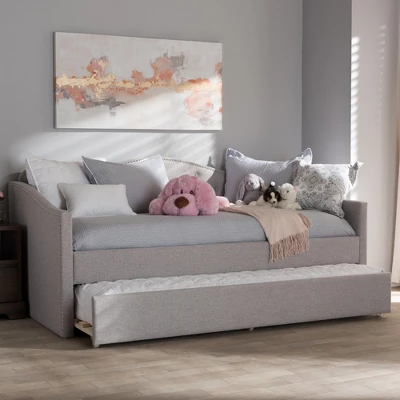 Twin Kaija Modern And Contemporary Fabric Daybed With Trundle Gray - Baxton Studio 12 Twin Kaija Modern And Contemporary Fabric Daybed With Trundle Gray - Baxton Studio - Image 10