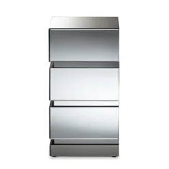 Sabrina Hollywood Regency Glamour Style Mirrored 3 - Drawer Nightstand - Baxton Studio -Baxton Studio GUEST a23d8860 7e85 4692 a631 75e65f8694a8