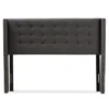 Queen Ginaro Modern And Contemporary Fabric Button Tufted Nail Head Winged Headboard Dark Gray - Baxton Studio 2 Queen Ginaro Modern And Contemporary Fabric Button Tufted Nail Head Winged Headboard Dark Gray - Baxton Studio -Baxton Studio GUEST a2a9e036 8478 4141 af2d 3da097f80893