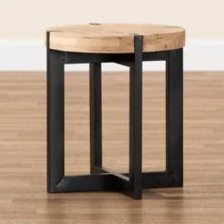 Horace Wood And Metal End Table Brown/Black - Baxton Studio 10 Horace Wood And Metal End Table Brown/Black - Baxton Studio -Baxton Studio GUEST a2bdb147 583d 4fc1 86ad 1d5482e81ff5