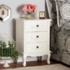Callen Wood 3 Drawer Nightstand White - Baxton Studio -Baxton Studio GUEST a2fe36e9 1ce0 42df 9006 8ec34d2f67cf