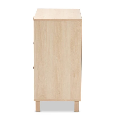 Sebille Wood With Natural Rattan 3 Drawer Storage Chest Light Brown - Baxton Studio 5 Sebille Wood With Natural Rattan 3 Drawer Storage Chest Light Brown - Baxton Studio - Image 3