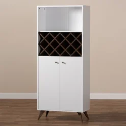 Baxton Studio Serafino And Walnut Finished Wood Wine Cabinet White/Brown - BaxtonStudio 12 Baxton Studio Serafino And Walnut Finished Wood Wine Cabinet White/Brown - BaxtonStudio -Baxton Studio GUEST a36c1aa9 a914 47e7 9ca9 fc3dc7e62753