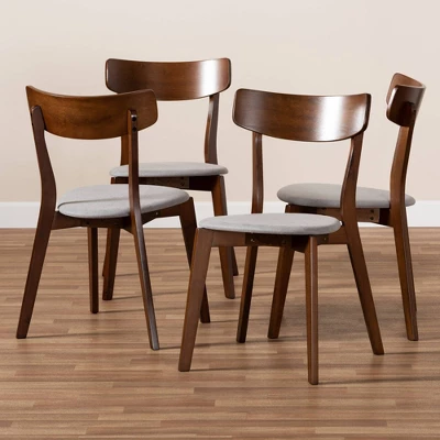 Set Of 4 Iora Upholstered Wood Dining Chairs - Baxton Studio 6 Set Of 4 Iora Upholstered Wood Dining Chairs - Baxton Studio - Image 4