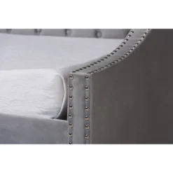 Raphael Velvet Fabric Upholstered Daybed With Trundle - Baxton Studio -Baxton Studio GUEST a3e44835 0a15 4c2f a025 51df051dac5f