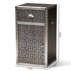 Cosette Metal Floral Accent Cabinet Silver - Baxton Studio -Baxton Studio GUEST a3e79bda 9172 4a74 bf65 6390954d5ca8