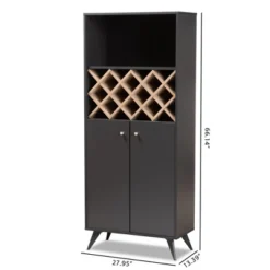 Serafino And Oak Finished Wood Wine Cabinet - Baxton Studio