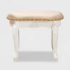 Gabrielle Velvet Fabric Upholstered Wood Vanity Ottoman Sand/White/Gold - Baxton Studio 1 Gabrielle Velvet Fabric Upholstered Wood Vanity Ottoman Sand/White/Gold - Baxton Studio -Baxton Studio GUEST a496c402 4d7f 4903 80d7 890691b952e7