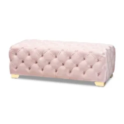 Avara Velvet Button Tufted Bench Ottoman - Baxton Studio -Baxton Studio GUEST a506dac7 bf1d 4414 9b28 a0f83f5a49d2