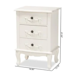 Callen Wood 3 Drawer Nightstand White - Baxton Studio 19 Callen Wood 3 Drawer Nightstand White - Baxton Studio -Baxton Studio GUEST a55a867e f815 4127 b334 e39c52c89424