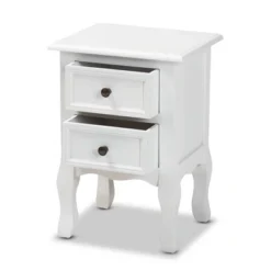 Caelan Wood 2 Drawer Nightstand White - Baxton Studio -Baxton Studio GUEST a5752a6c 588b 4b00 9a0e 2aa43bc8839f