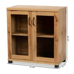 Zentra Wood 2 Door Storage Cabinet With Glass Doors Oak Brown/Black - Baxton Studio 19 Zentra Wood 2 Door Storage Cabinet With Glass Doors Oak Brown/Black - Baxton Studio -Baxton Studio GUEST a5a2030b 49f8 40df 8a67 56ea16a08aa7