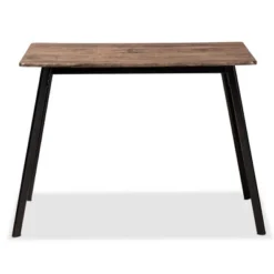Calder Wood And Metal Dining Table Walnut Brown/Black - Baxton Studio