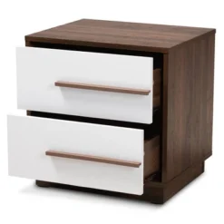 Mette Walnut Finished Wood Nightstand White - Baxton Studio -Baxton Studio GUEST a5c9dd8e 084f 45a8 a446 91fc80ede094