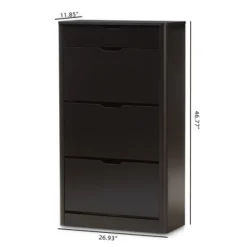 Cayla Modern And Contemporary Wood Shoe Cabinet - Black - Baxton Studio -Baxton Studio GUEST a5dcbaba ba92 4d10 a70a 3da09a05b7f5