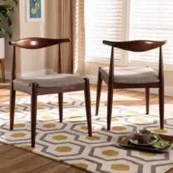 Set Of 2 Aeron Wood Dining Chair Walnut - Baxton Studio -Baxton Studio GUEST a63dee92 84c7 4ff8 8c98 df4351e242ea