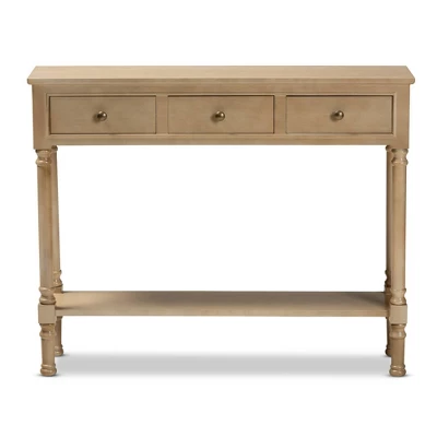 3 Drawer Calvin Wood Entryway Console Table - Baxton Studio 4 3 Drawer Calvin Wood Entryway Console Table - Baxton Studio - Image 2