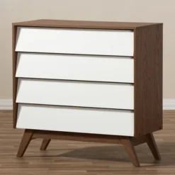 Hildon Mid-Century Modern Wood 4 Drawer Storage Chest Brown - Baxton Studio -Baxton Studio GUEST a6c60f7e 679a 4591 921f ceca60157623