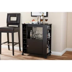 Ontario Modern & Contemporary Dark Brown Wood Modern Dry Bar & Wine Cabinet - Baxton Studio -Baxton Studio GUEST a75f23fd 1191 42ad a9b8 81a609f729cd