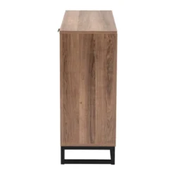 Josephine Two-Tone Wood And Metal 3 Door Sideboard Walnut Brown/White/Black - Baxton Studio -Baxton Studio GUEST a7d5ae6a db63 4d02 86b9 c23369df6bc4