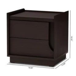 Larsine Finished 2 Drawer Nightstand Brown - Baxton Studio -Baxton Studio GUEST a7e04afd 5840 456a ba9d b8e0f696a54e