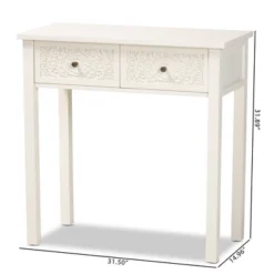 Lambert Wood 2 Drawer Console Table White - Baxton Studio -Baxton Studio GUEST a801c623 c969 4e6a 9495 397f1731f29c