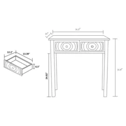 Lambert Wood 2 Drawer Console Table White - Baxton Studio -Baxton Studio GUEST a8378ac3 c506 4c15 aff6 a69ea2790bba