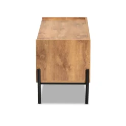 Tasman Wood And Metal 2 Door TV Stand For TVs Up To 45" Natural Brown/Black - Baxton Studio -Baxton Studio GUEST a84e9b4b c6d6 4f99 970a fb5ff91e634b