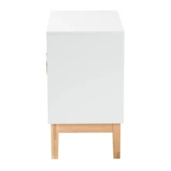 Kamana Two-Tone Wood And Metal 2 Door Storage Cabinet White/Gold/Oak Brown - Baxton Studio -Baxton Studio GUEST a87af37f 7f25 457c 8848 76177751360d