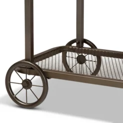 Terence Vintage Industrial Natural Wood And Metal Wheeled Console Table Black - Baxton Studio 10 Terence Vintage Industrial Natural Wood And Metal Wheeled Console Table Black - Baxton Studio -Baxton Studio GUEST a8ab3946 76e5 4b98 878e 4aed56909f94