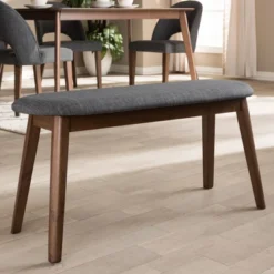 Baxton Studio Easton Mid Century Modern Walnut Finished Wood Fabric Upholstered Bench 15 Baxton Studio Easton Mid Century Modern Walnut Finished Wood Fabric Upholstered Bench -Baxton Studio GUEST a904963a e929 44c7 875a 50c30cb0c8e0