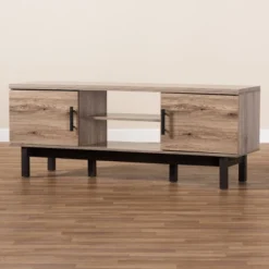 2 Door Arend Two-Tone Wood TV Stand For TVs Up To 55" Brown - Baxton Studio 11 2 Door Arend Two-Tone Wood TV Stand For TVs Up To 55" Brown - Baxton Studio -Baxton Studio GUEST a96dc3b3 e9c2 46d9 b33c b4fdf60c3197