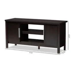 Marley Modern And Contemporary Finished TV Stand For TVs Up To 47" Dark Brown - Baxton Studio -Baxton Studio GUEST a99518e0 2888 4fdf ae38 e3c9ebc11f3d