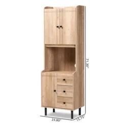 Patterson 3 Drawer Kitchen Storage Cabinet Oak/Brown - Baxton Studio -Baxton Studio GUEST a9c9be67 eefd 4312 ac4e 1152e0ce2582