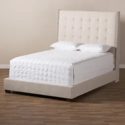 Georgette Modern And Contemporary Fabric Upholstered Bed - Baxton Studio -Baxton Studio GUEST aa71ea21 27e0 4596 a66e 1fa6e5c86feb