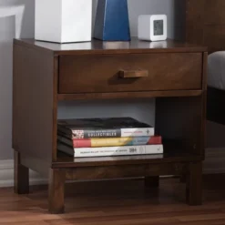 Deirdre Modern And Contemporary Wood 1 Drawer Nightstand - Baxton Studio -Baxton Studio GUEST aa964b25 c144 411b 8f7c eeb5566b52f3