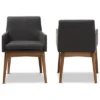 Set Of 2 Nexus Mid Century Modern Walnut Wood Fabric Upholstered Dining Armchair - Baxton Studio -Baxton Studio GUEST aaba1ace 02ed 4f62 b51d d7e7ec22d7dd