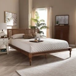 Romy Wood Platform Bed Ash Walnut - Baxton Studio -Baxton Studio GUEST aad98de2 13d8 4ced b4bd f065d34ff8b1