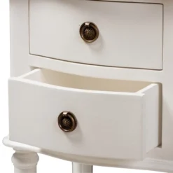 Audrey Finished 2 Drawer Nightstand White - Baxton Studio -Baxton Studio GUEST aae3e17b a718 41c9 b501 a54de10d37da